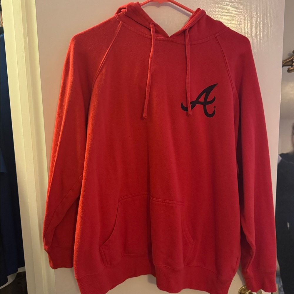 New Era Atlanta Braves Red Pullover Hoodie Size 0 / XL